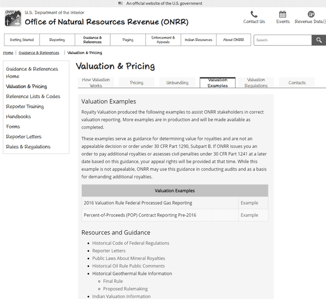 Initial wireframe of the Valuation Examples page using a screenshot from the current site.