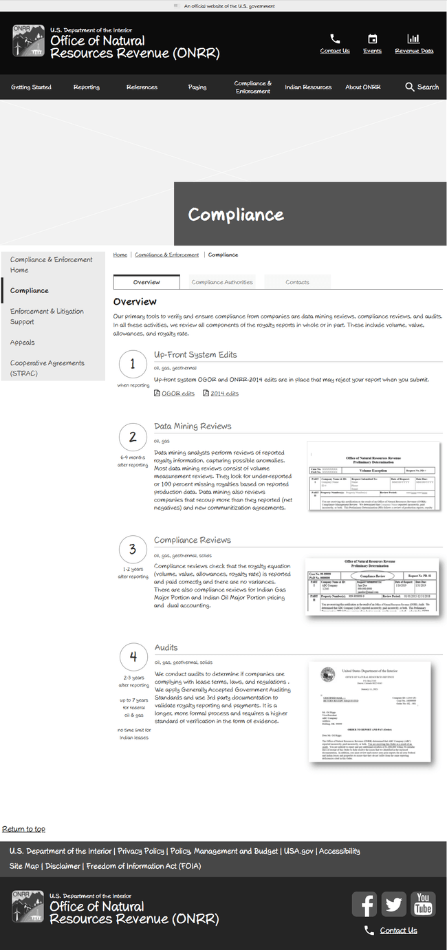 Wireframe of a screen showing the compliance process with some visual design applied to the header and footer.